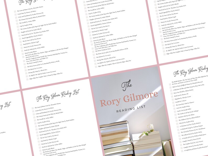 Rory Gilmore Reading List Book Checklist Reading Challenge - Etsy
