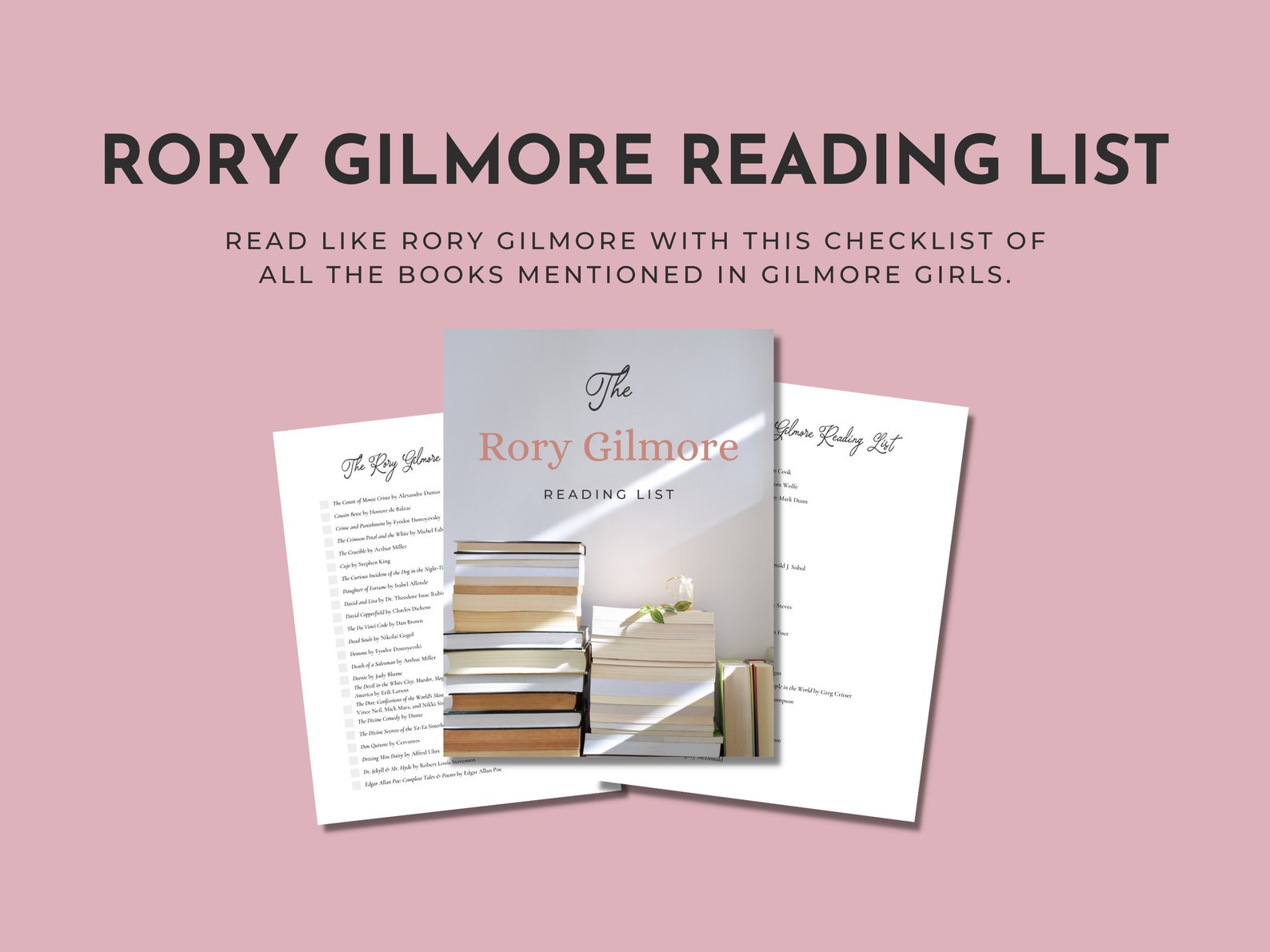 Rory Gilmore Reading List Book Checklist Reading Challenge - Etsy