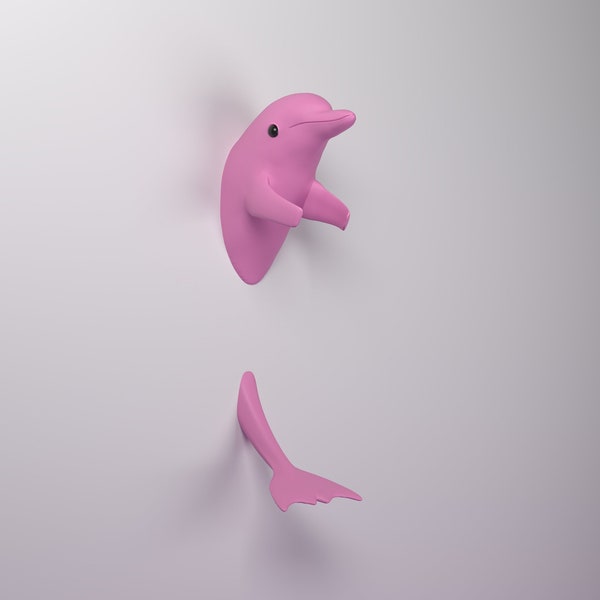 3D Delfin Wanddeko-Der Delfin besucht Ihr Haus.Es ist ein Delfin, der aus der Wand kommt. Delfin Wandkunst - Delfin Wanddeko
