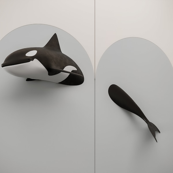 Orca whale wall decor-  Orca whale decor-Orca-orca art