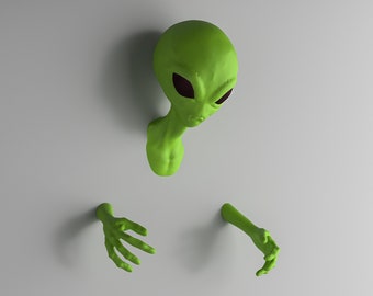 3D Alien Wall Decor –  Sci-Fi Room Art