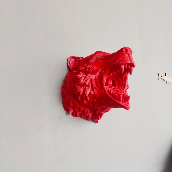 3D Angry Bear Wall Decor – Animal Statue,