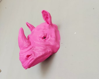 3D Pink Nashorn Wanddeko für Jungen und Mädchen