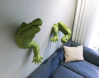 3D Crocodile Wall Sculpture - Unique PLA Home Decor