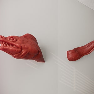 Eel  wall decoration. Eel-shaped fish is coming to your house.  Moray eel swimming on the wall.ocean art decor