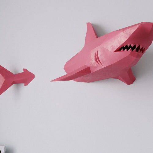 Decorazione murale 3D a forma di squalo – Taglio a diamante, per cameretta bambini, impermeabile