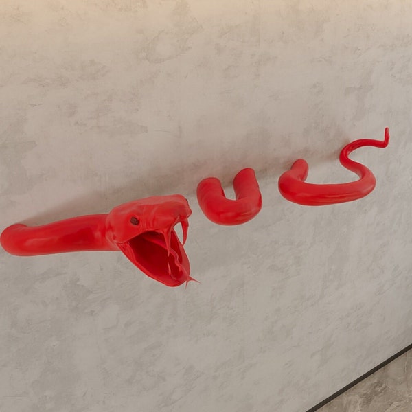 Décoration murale serpent 3D - Le serpent visite votre maison. C'est un serpent qui sort du mur.-art de serpent-déco de jardin-art de jardin-déco d'extérieur