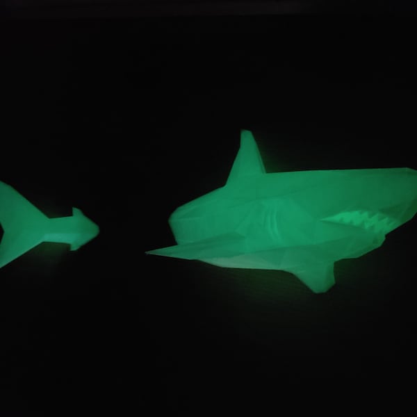 Glow in the dark 3D shark wall decor- The shark decor-Amazing  gift-Glow in tha dark shark