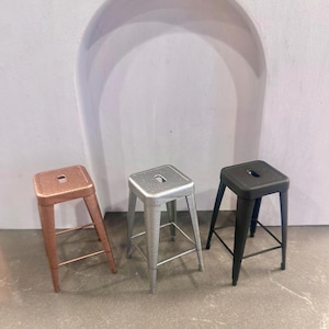 Dollhouse Industrial Farmhouse Stool, 1:12 Scale Modern Miniature