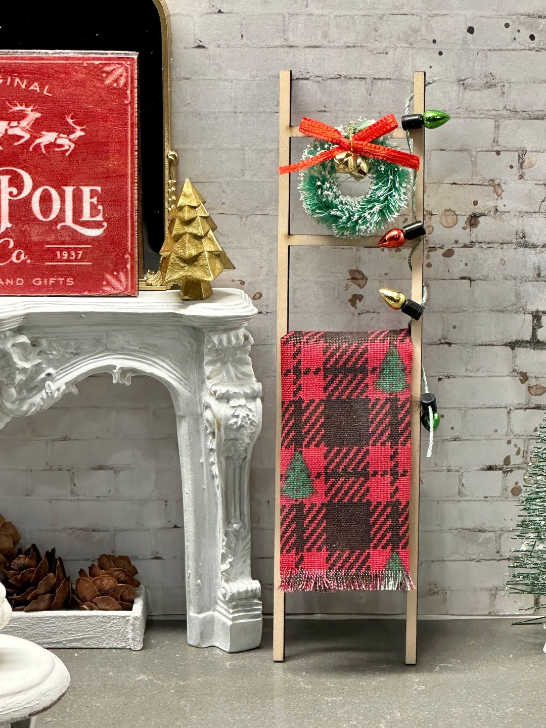 112 Dollhouse Christmas Blanket Ladder Etsy