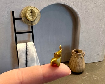 Tiny Elephant, Dollhouse Miniature, Scale 1:12