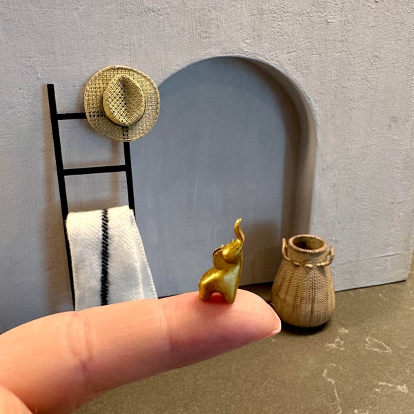 Tiny Elephant, Dollhouse Miniature, Scale 1:12