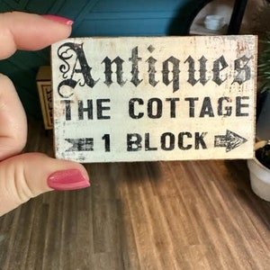 Miniature Antique Wooden Sign, Dollhouse Sign, 1:12 Scale