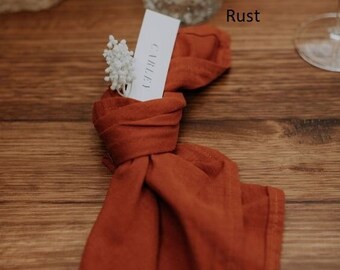 100 Piece Wholesale Lot Of Napkins, Soft Cloth Napkins, Rust Cotton Napkins For Wedding Party, Cocktail Napkins