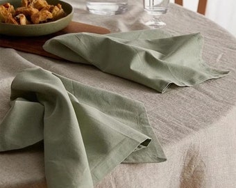 Lot de 200 serviettes de table vert sauge / serviettes en coton bohème / serviette de table faite main / serviettes de cuisine lavées douces / serviette de table / serviettes de table pour mariage