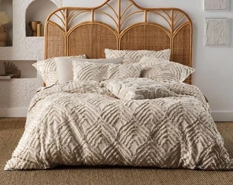 Set copripiumino trapuntato naturale in 3 pezzi Copripiumino in cotone lavato Boho con federe Set letto completo King Queen Twin Size Piumini per la casa