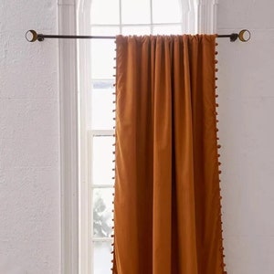 CURTAINS. single Panel Curtains, Cotton Pom Pom Curtains, Door Curtains, Bathroom Curtains, Window Treatments Home Decor Curtains