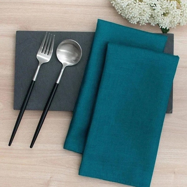 50 Pack Teal Blue Napkin, Cotton napkins, Handmade Napkin, Teal Blue Washable Napkins, Soft Cloth Dinner Napkins.