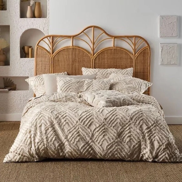 Set copripiumino trapuntato naturale in 3 pezzi Copripiumino in cotone lavato Boho con federe Set letto completo King Queen Twin Size Piumini per la casa