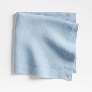 Lot de 50 serviettes de table en coton bohème bleu clair, parfaites pour une décoration de mariage, serviettes de table de cuisine et de salle à manger, serviettes de table lavables bleu clair