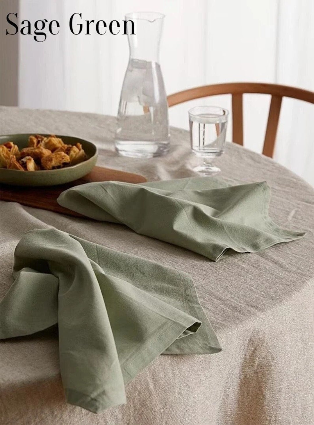 Sage Green Cotton Napkins / Wedding Decor Napkins / Washable Dinner