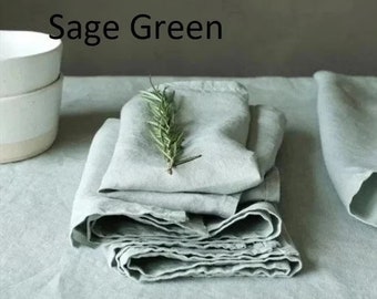 100 Stück Sage Green Servietten, Baumwoll-Servietten, Handgefertigte Servietten, Sage Green Waschbare Servietten, Servietten für Geschenk, Zero Waste Stoffservietten