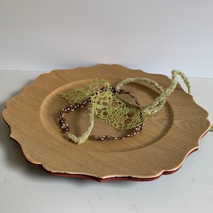 Vintage Wooded Plates/Chargers (Pair)