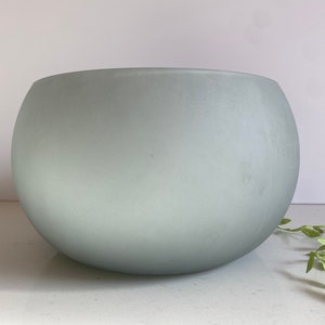 Large Two Tone Subtle Decorative Green Glass Bowl