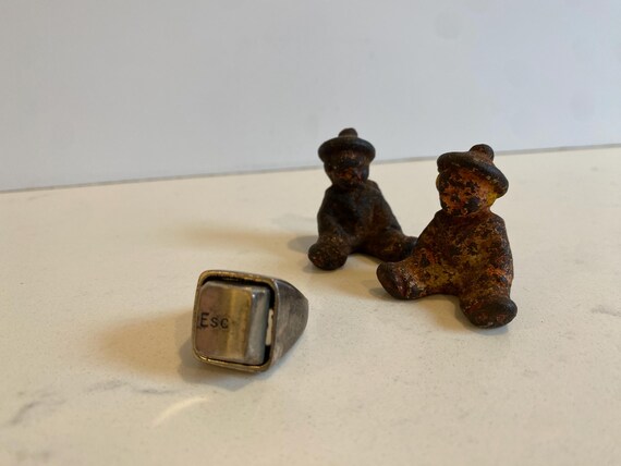 Vintage Nerd Ring -Escape Key Computer Keyboard R… - image 1