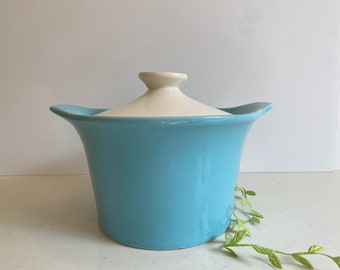 Mid Century Modern MCM Mint Color Lidded Casserole Pot