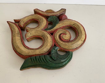 Vintage Wooden Namaste Greeting Wall or Door Hanging