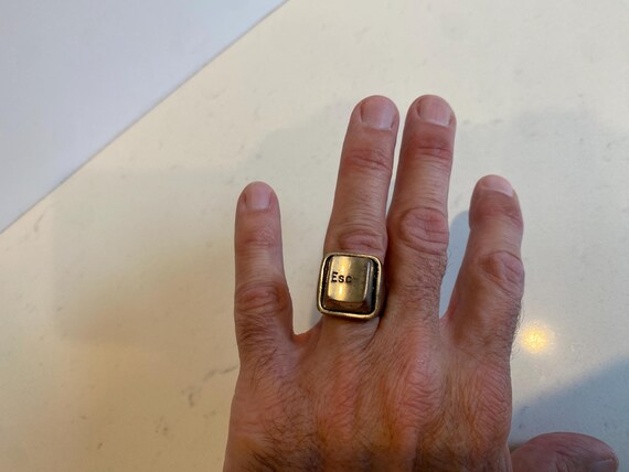 Vintage Nerd Ring -Escape Key Computer Keyboard R… - image 5