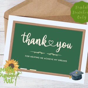 Abschluss-Dankeskarte - Sofortiger Download - druckbare Dankeskarte - Danke Lehrern, Lehrern, Eltern, Danke an alle, die geholfen haben!