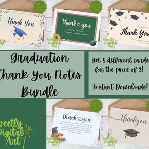 Bundle von Abschluss-Dankeskarten - Sofortiger Download - Druckbare Dankeskarten - Danke an alle mit einer anderen Karte! - Rabatt!