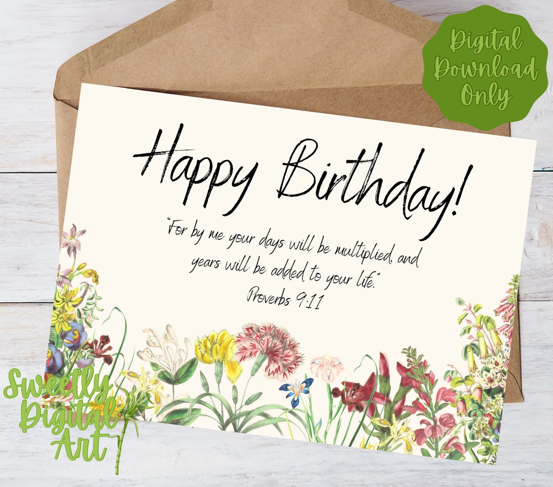 printable christian birthday card with bible verse - happy