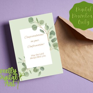 Confirmation Card - Instant Download - Catholic Confirmation Card - Holy Spirit Card - Printable Card for Confirmation - Download it Today!