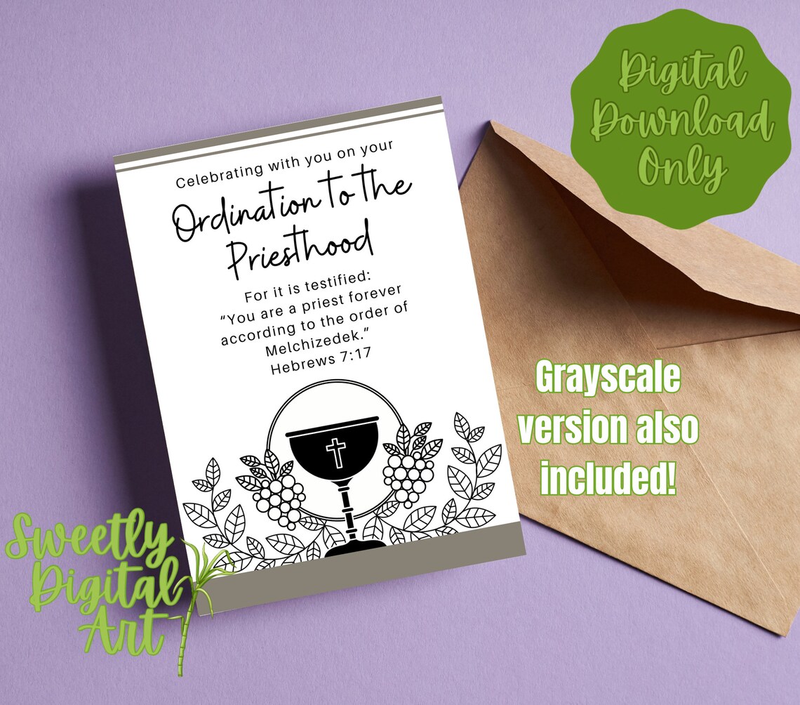 Priest Ordination Day Card Instant Download Printable Card for a New ...