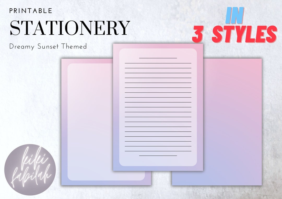 Printable Stationery / Digital Paper / Printable Paper / Instant