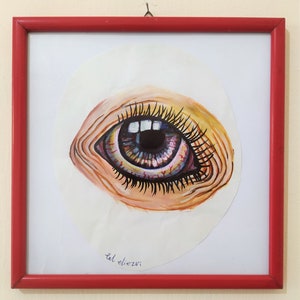 Compassione, pittura acrilica originale e tecnica mista su carta.