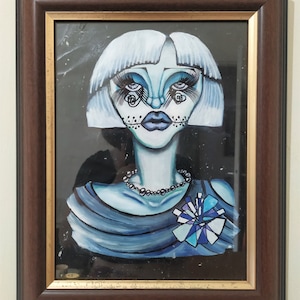 Its Cold, fine art original acrylic painting on paper.