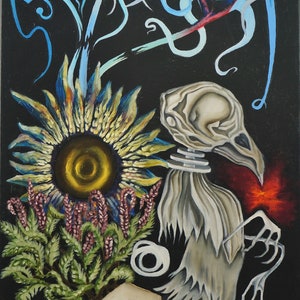 Morte e Rinascita, stampa fine art in carta Giclée, arte murale surreale, edizione limitata firmata.