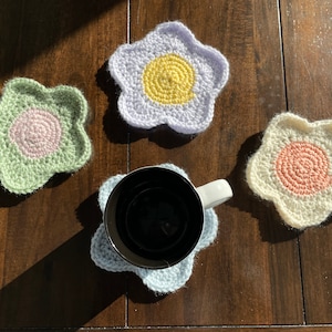 Crochet Flower Coaster Set