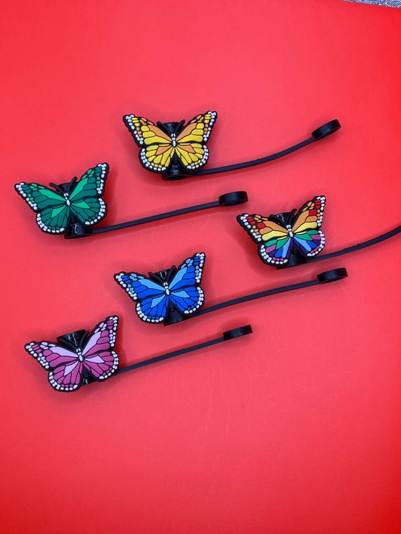 Straw Tip Cover-reusable Drinking Straw Tips butterfly 