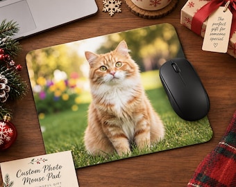 Alfombrilla de ratón personalizada con foto, regalo personalizado de Navidad para ella y para él. Alfombrilla de ratón personalizada con foto para mascotas, alfombrilla de escritorio con foto, accesorios de oficina, regalo para compañeros de trabajo.