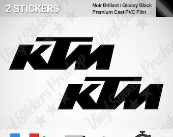 2 Stickers KTM BLACK 10 cm Sticker Motorcycle kit tuning logo adhesives tank decorative set Duke sx cross enduro offroad trail roadster