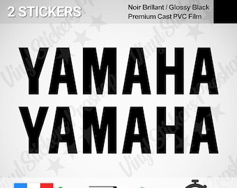 2 YAMAHA stickers, 20 cm, glossy black, cast PVC film, tuning decoration, tank decal, adhesive, jetski kit, motorcycle sticker, logo, letters
