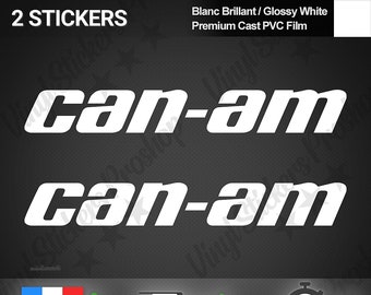 Set of 2 Stickers for CAN-AM White 20 cm quad spyder off-road Maverick 900 ryker BRP glossy vinyl decal sticker canam sticker deco kit