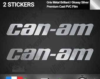 2 stickers for CAN-AM 30cm Glossy Metallic Silver Tank Film Logo Tuning Kit Quad Ryker Spyder Decal Kit off-road Maverick 900 BRP