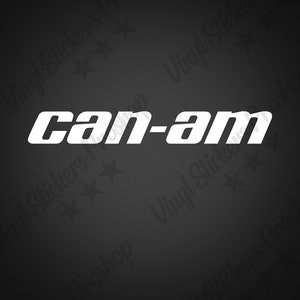 Puede incluir: Logotipo "can-am" blanco sobre fondo negro.