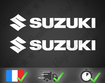 2 SUZUKI stickers 20 cm WHITE glossy Logo Film Decoration Tank Tuning Racing motorcycle Sticker Kit jimny quad intruder scooter gt